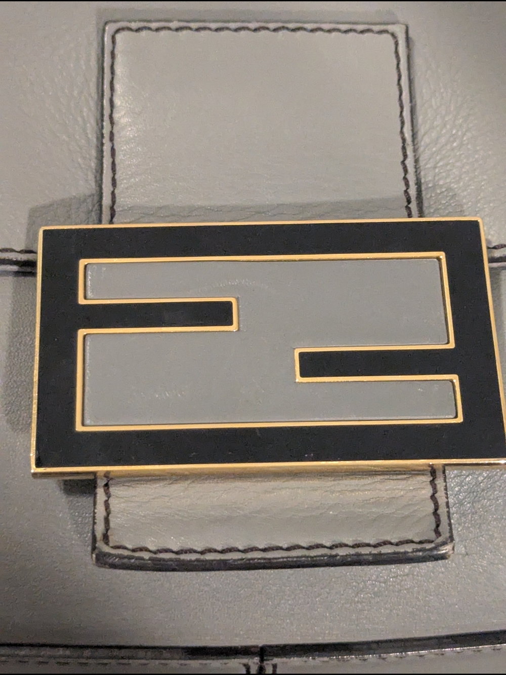 Fendi Mama Forever Large Baguette Light Gray Shoulder Bag - Picture 12 of 15